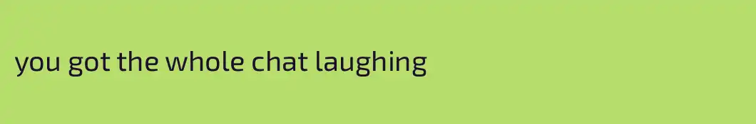 you got the whole chat laughing
